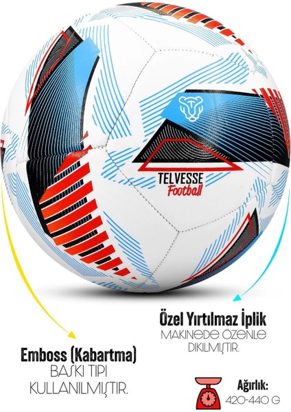 Neon League Futbol Topu Pompalı Set No:5 Dayanıklı Halı Saha Sert Zemin Topu
