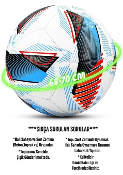 Neon League Futbol Topu Pompalı Set No:5 Dayanıklı Halı Saha Sert Zemin Topu