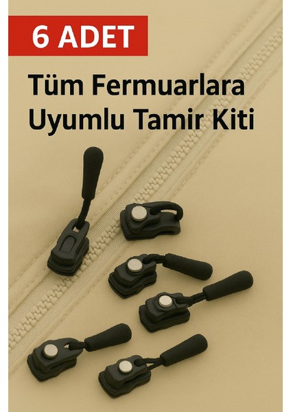 6 Adet Fermuar Tamir Aparatı - Aletsiz Hızlı Onarım, Çanta & Giyim & Ayakkabı Için