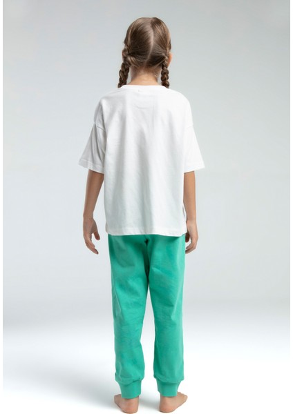 Kız Çocuk Önü Baskılı Pijama Takım
