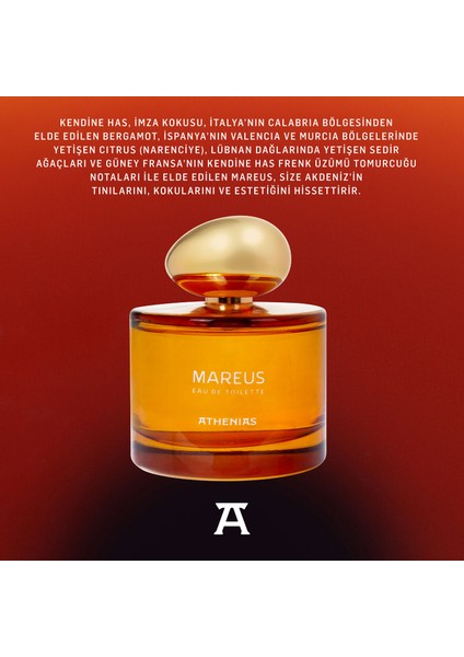 Mareus Eau De Toilette Kadın Parfümü | Akdeniz Ülkelerinin Özgün Esans Notaları + Uzun Süre Kalıcılık