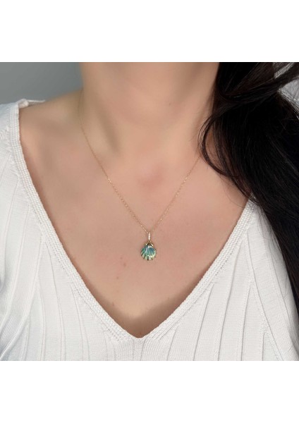 Istiridye Mineli Altın Kolye AK287 modelleri