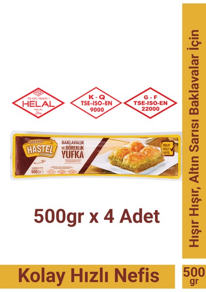 Baklavalık ve Böreklik Yufka 500GR x 4 Adet (2 Kg)