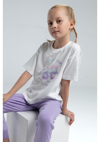 Kız Çocuk Önü Baskılı Pijama Takım