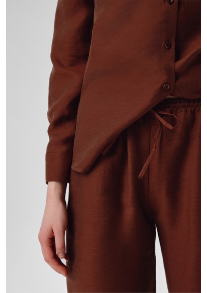 Kahverengi Paçası Yırtmaçlı Kadın Pantolon indirimleri