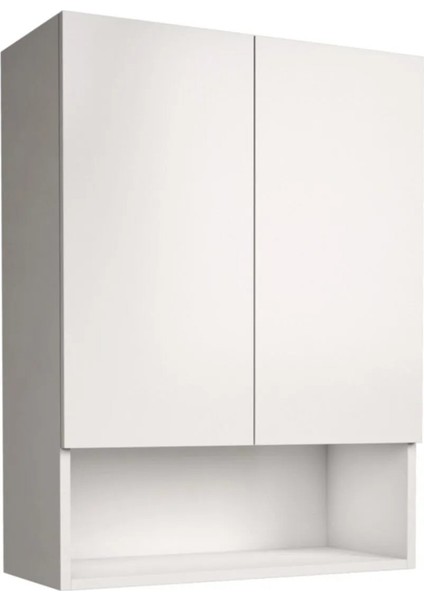 ÇAMAŞIR MAKİNASI ÜST BANYO DOLABI-MDF- ÇİFT KAPAKLI KULPSUZ mo16