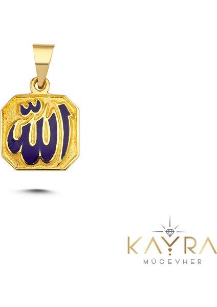 Allah Yazılı Mineli Altın Kolye Ucu AH96
