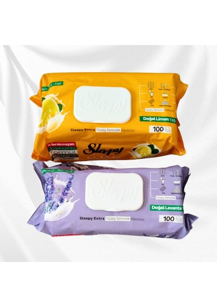 Doğal Lavanta Yağı ve Doğal Limon Yağı Özlü Yüzey Temizlik Havlusu 100'LÜ 2X100 200 Yaprak