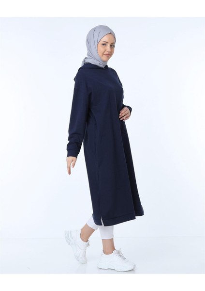 Atlas Kapüşonlu Midi Boy Sweatshirt - Lacivert