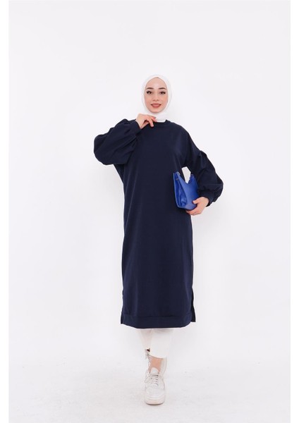Hira Balon Kol Midi Boy Sweatshirt - Lacivert