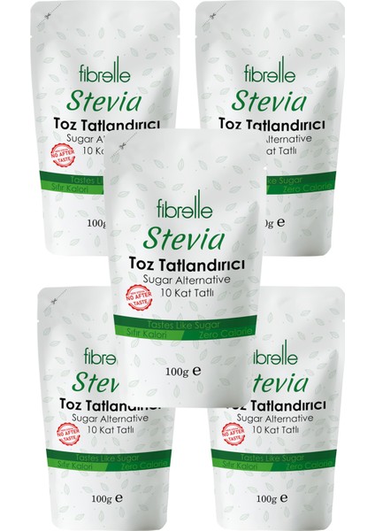 FİBRELLE ULTRA STEVİALI TATLANDIRICI 100 G 5 PAKET