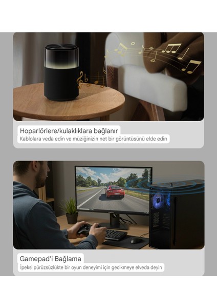 Rocoren Bluetooth Adaptör 5.4 Süper Hızlı Ce Lisanslı Yüksek Performans Düşük Gecikme Son Nesil Teknoloji 5.4 Ultra Hızlı
