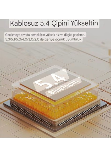 Rocoren Bluetooth Adaptör 5.4 Süper Hızlı Ce Lisanslı Yüksek Performans Düşük Gecikme Son Nesil Teknoloji 5.4 Ultra Hızlı
