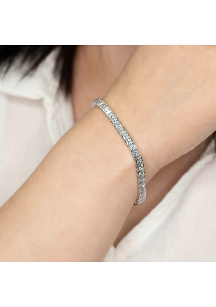 Baget Taşlı Gümüş Bileklik SGMBLK02 modelleri