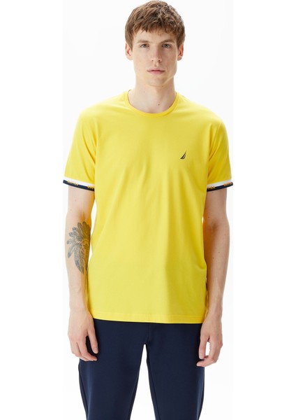 Erkek Sarı Standart Fit T-Shirt
