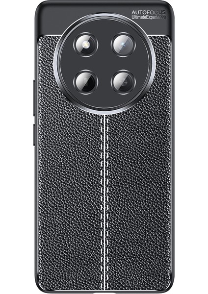 Huawei Honor Magic 7 Lite/honor X60 Pro/honor X9C 5g ile Uyumlu Leather Serisi Deri Efekt Silikon Kılıf - Siyah AL3337