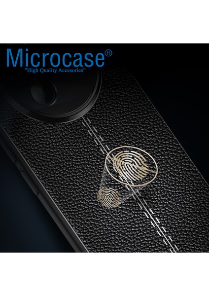 Huawei Honor Magic 7 Lite/honor X60 Pro/honor X9C 5g ile Uyumlu Leather Serisi Deri Efekt Silikon Kılıf - Siyah AL3337 modelleri