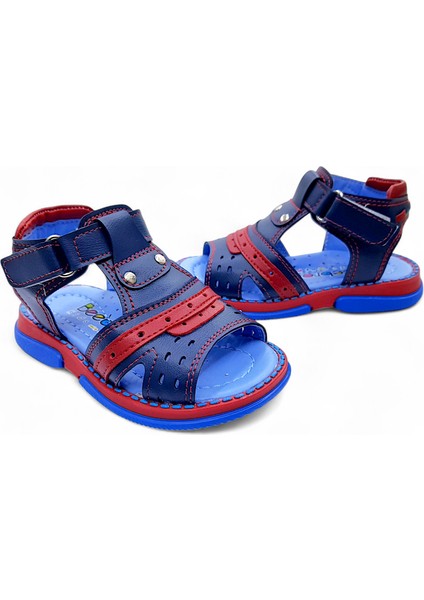 Ortopedik Erkek Bebek ve Çocuk Sandaleti Hummer Cabrio Serisi HmrCbr2411 Lacivert Kırmızı 23