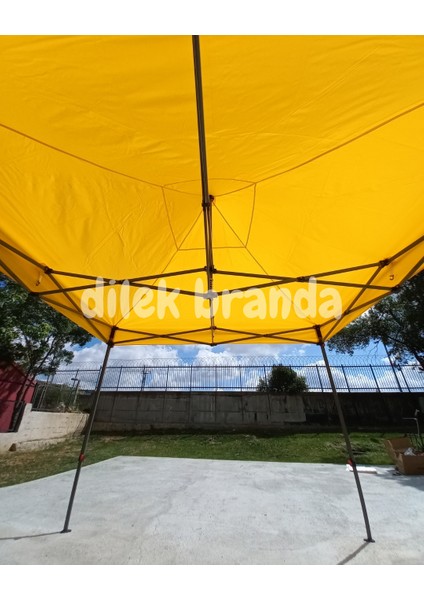 PREMİUM Serisi Altıgen Profil 3x3 Katlanır Çardak (Sarı)