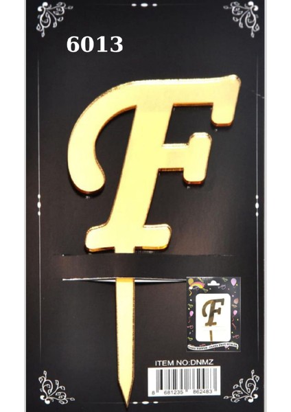 Pasta Üstü Pleksi Harf Gold F