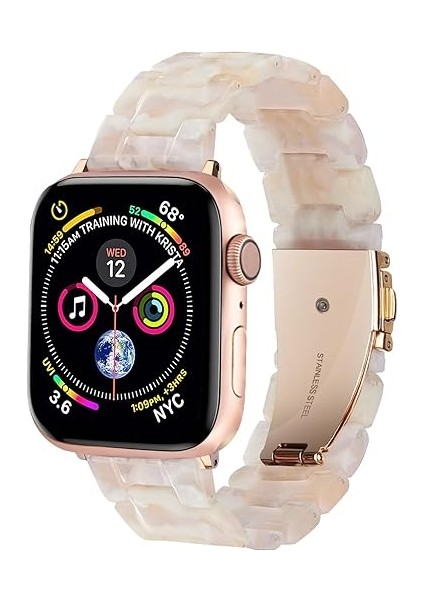 Apple Watch 38MM 40MM 41MM Seri 7/6/se/5/4/3 Uyumlu Reçine Hafif Şık Pimli Tasarım Kordon