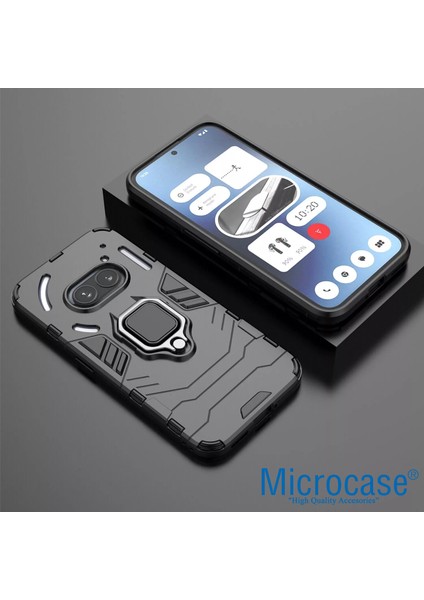 Nothingphone 2A Plus/nothingphone 2A 5g ile Uyumlu Batman Serisi Yüzük Standlı Armor Kılıf - Siyah AL3349 modelleri