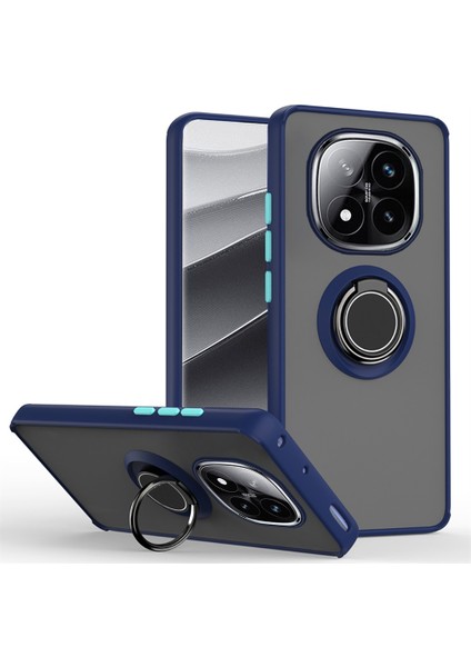 Xiaomi Redmi Note 14 Pro Plus Uyumlu Kılıf Montreal Yüzüklü Mıknatıslı Kamera Korumalı Silikon Lacivert