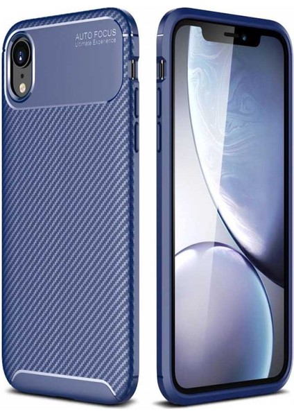 Apple iPhone Xr Karbon Desenli Negro Silikon Kılıf