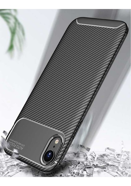 Apple iPhone Xr Karbon Desenli Negro Silikon Kılıf