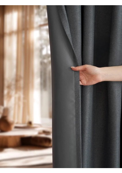 Deste Keten Karartma Fon Perde Antrasit Pilesiz fırsatları