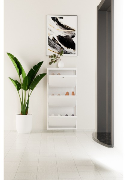 Kilitli 3 Kapaklı Metal Ayakkabılık Beyaz fiyatları