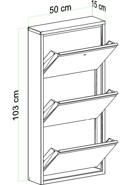 Kilitli 3 Kapaklı Metal Ayakkabılık Beyaz indirimleri