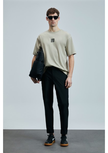 Helıx Modern Grafik T- Shirt Koyu Gri