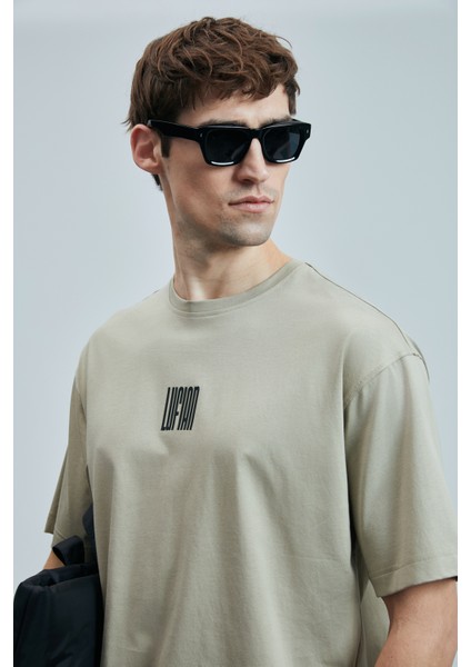 Helıx Modern Grafik T- Shirt Koyu Gri