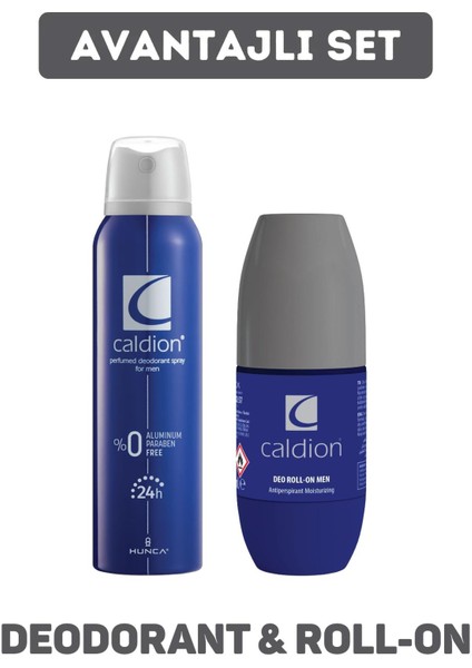 Classic Deodorant Erkek 150 ml + Caldion For Men Roll-On Deodorant 50 ml
