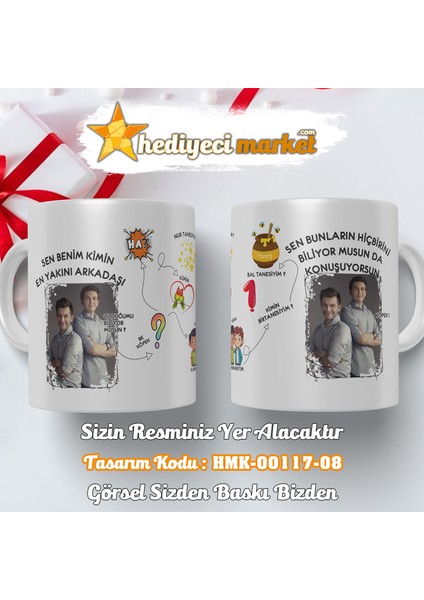 Prens Karakter Temalı Beyaz Kupa Bardak - HMK-00117-07 ve HMK-00117-08 fiyatları