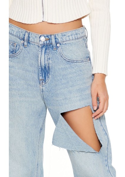 Kesik Detaylı Baggy Jean Pantolon modelleri