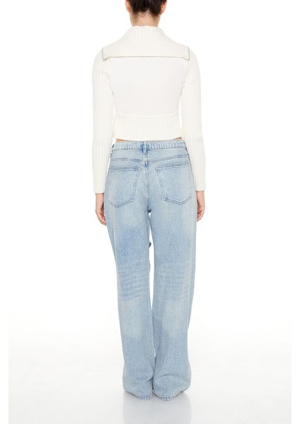 Kesik Detaylı Baggy Jean Pantolon indirimleri