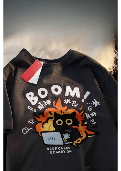 Siyah Boom Keep Calm & Carry On Unisex T-Shirt