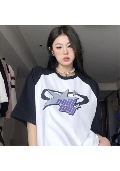 Beyaz Raglan Chill Day (Unisex) T-Shirt