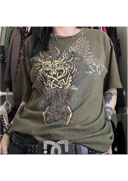 Haki Antique Viking Ax Brad Butter Cyber Grunge Unisex T-Shirt