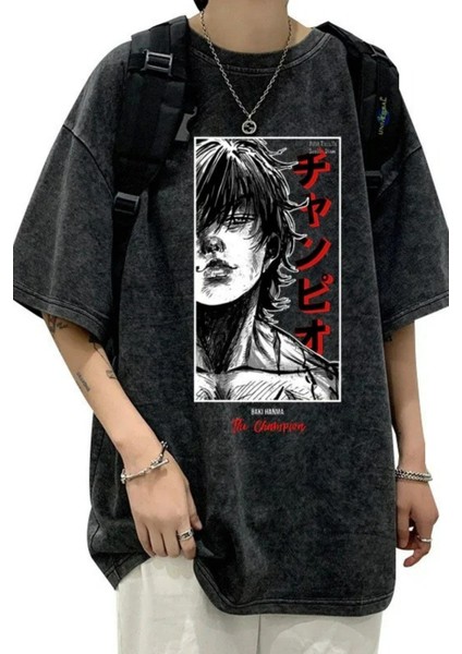Baki Hanma The Champion Yıkamalı Kumaş Unisex T-Shirt