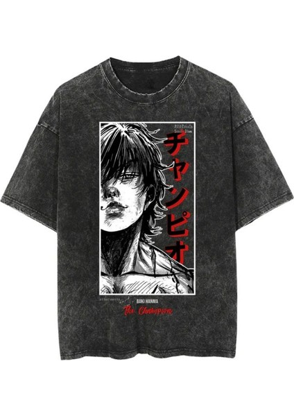 Baki Hanma The Champion Yıkamalı Kumaş Unisex T-Shirt