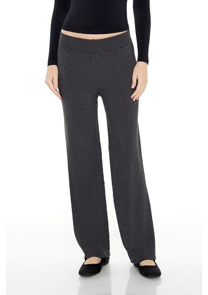 Wide-Leg Triko Pantolon