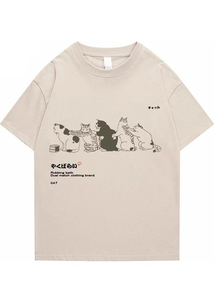 Rubbing Bath Cats Bej (Unisex) T-Shirt