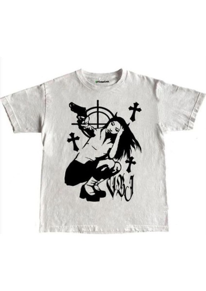 Beyaz Gangster Devil Woman (Unisex) T-Shirt fiyatları
