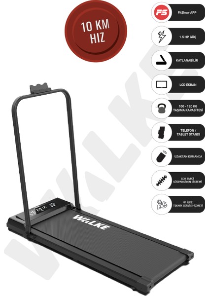 W-FIT Uzaktan Kumandalı Koşu Bandı 10 Km / Hz