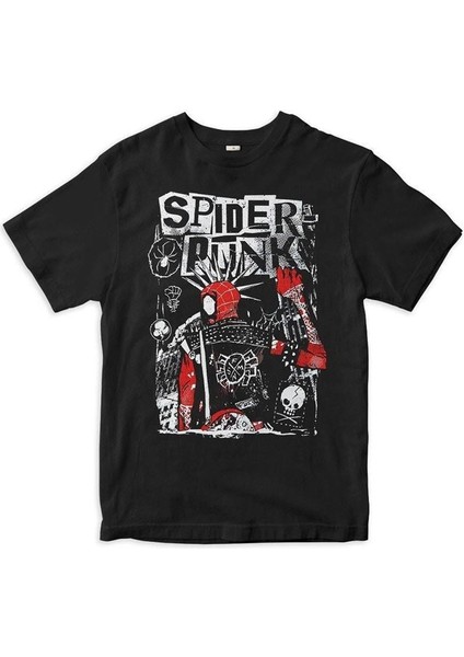 Siyah Gothic Spider Punk Unisex T-Shirt fiyatları