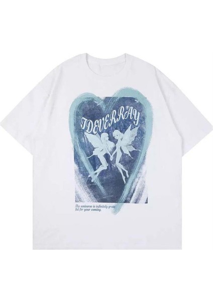 Aesthetic Angel Girls Beyaz Unisex T-Shirt fiyatları