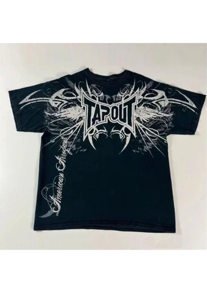 Siyah Tapout American Arrogant Cyber Grunge Unisex T-Shirt